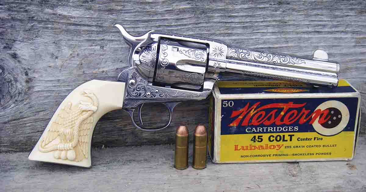 This Colt SAA .45 was manufactured in 1893 and saw extensive use on the fontier prior to being professionally restored.